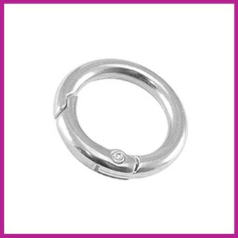 DQ metaal sleutelhanger ring 23mm antiek zilver