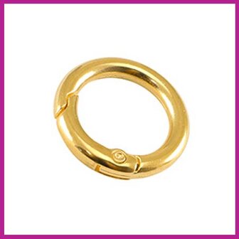 DQ metaal sleutelhanger ring 23mm goud