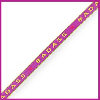 Lint met tekst &#039;&#039;badass&#039;&#039; purple-yellow