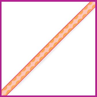 Lint met tekst diamant orange-light pink