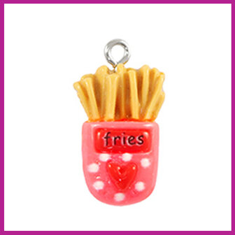 Resin hanger zak friet rood-geel