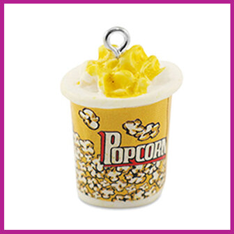 Resin hanger bak popcorn geel-wit