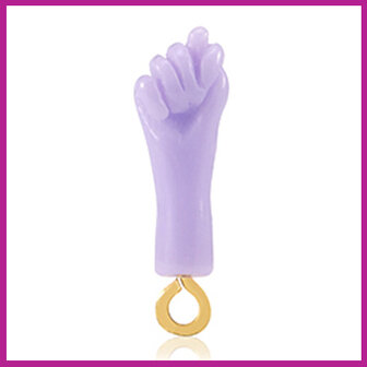 Resin hanger hart &quot;Mano Fico&quot; sheer lilac-goud