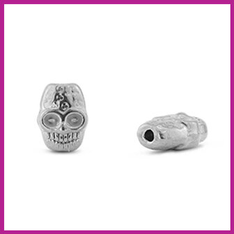 RVS stainless steel kraal suger skull zilver